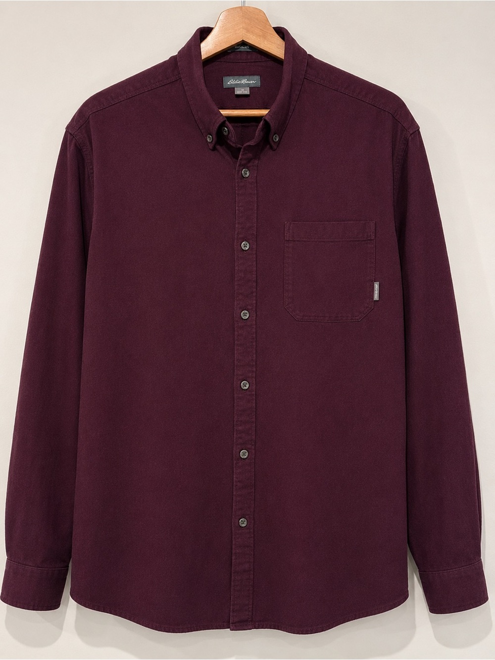 Eddie Bauer Men's Button-Down Shirt - Burgundy Plum